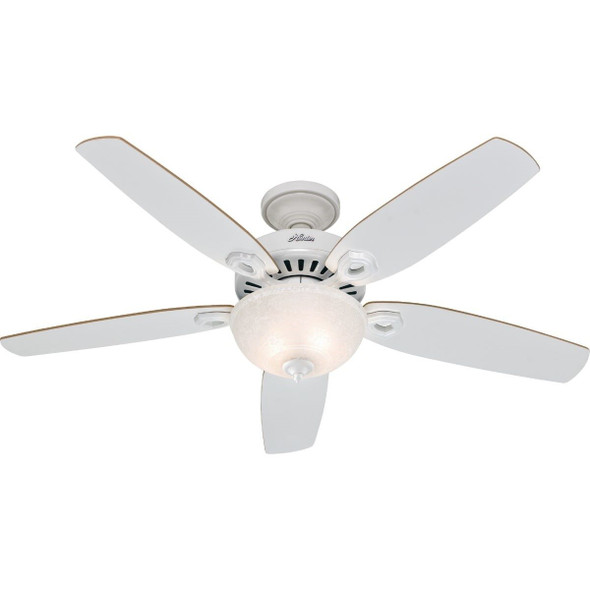 53089 Hunter Builder Deluxe 52 In. White Ceiling Fan with Light Kit