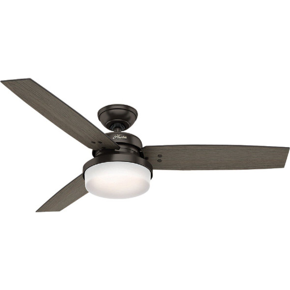 59210 Hunter Sentinel 52 In. Premier Bronze Ceiling Fan with Light Kit and Handheld Remote Control