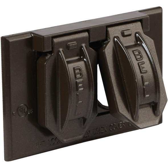 5180-2 Bell Horizontal Mount Duplex Aluminum Bronze Weatherproof Outdoor Outlet Cover