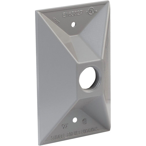 5186-0 Bell Single Gang Rectangular Die-Cast Metal Gray Weatherproof Cluster Outdoor Box Cover