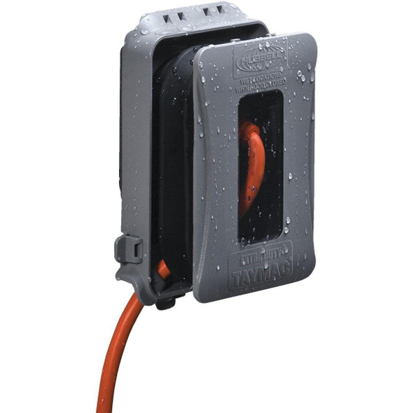 ML500G Hubbell Single Gang Vertical/Horizontal Mount Gray Expandable In-Use Outdoor Outlet Cover