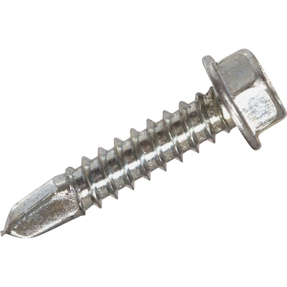 560384 Hillman 1/4 In. - #14 x 2 In. Hex Washer Head Self-Drilling Sheet Metal Screw (100 Ct.)