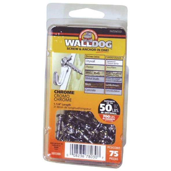 377632 Hillman Borefast 1-1/2 In. White Anchor & Screw in One (75-Count)