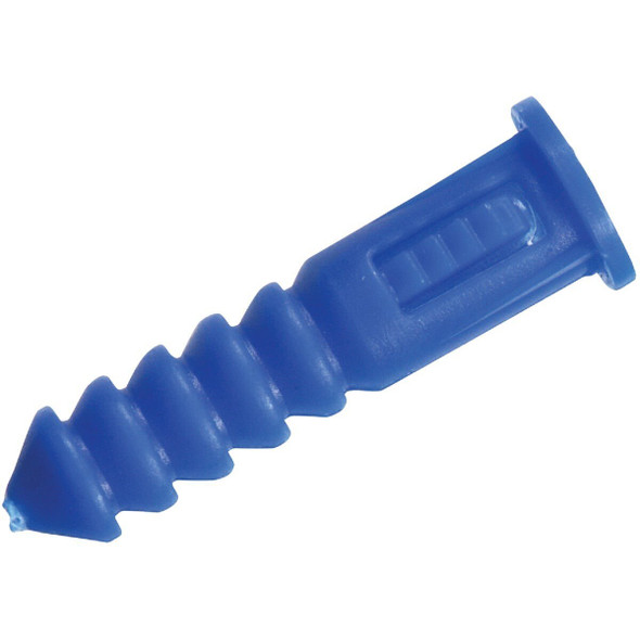 373517 Hillman The Anchor Center #8 - #10 - #12 Thread Blue Ribbed Plastic Anchor Kit