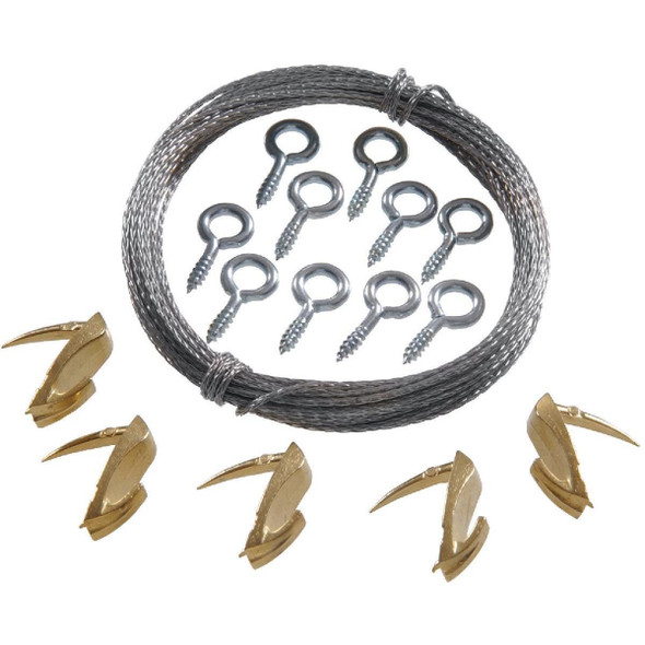 122395 Hillman Anchor Wire 15 Lb. Capacity Wallbiter Picture Hanging Kit