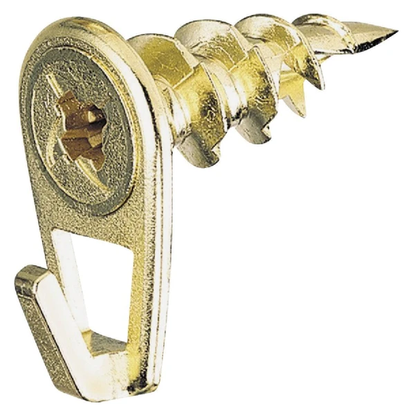 122399 Hillman Anchor Wire 35 Lb. Capacity Brass Self-Drilling Wall Driller Picture Hanger (4 Count)