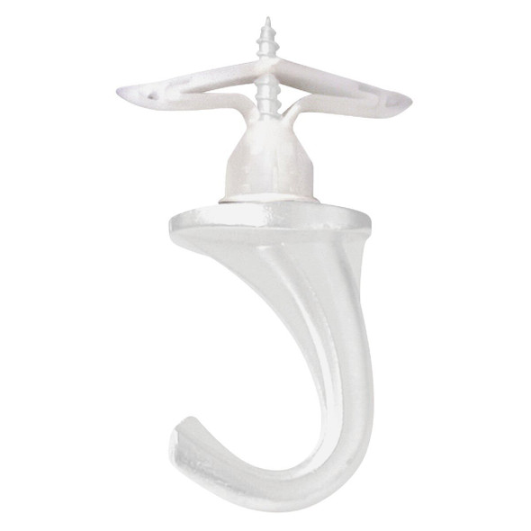 122407 Hillman Anchor Wire Versa Small, 2 Hooks & 2 Anchors White Nylon Swag Hook (2-Pack)