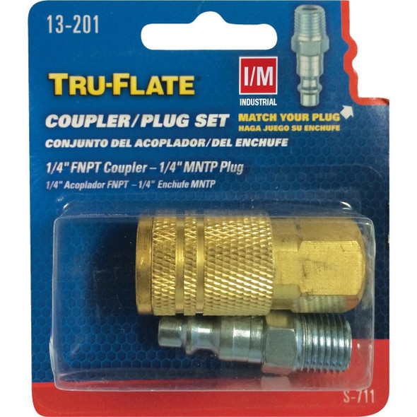 13-201 Tru-Flate Industrial/Milton Steel-Plated Coupler & Nipple Set