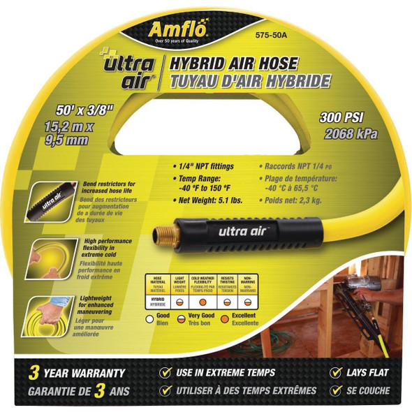 575-50A Amflo UltraAir 3/8 In. x 50 Ft. PVC/Rubber Air Hose