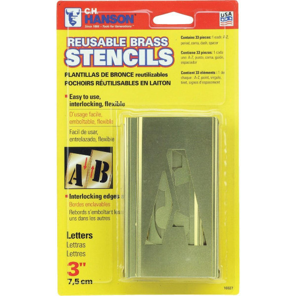 10327 CH Hanson 3 In. Letter Stencil Set (32 Piece)