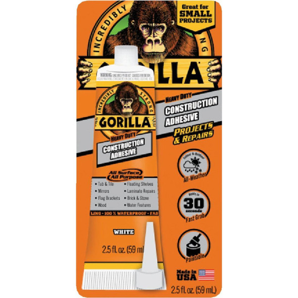 8020002 Gorilla 2.5 Oz. All Surface Construction Adhesive