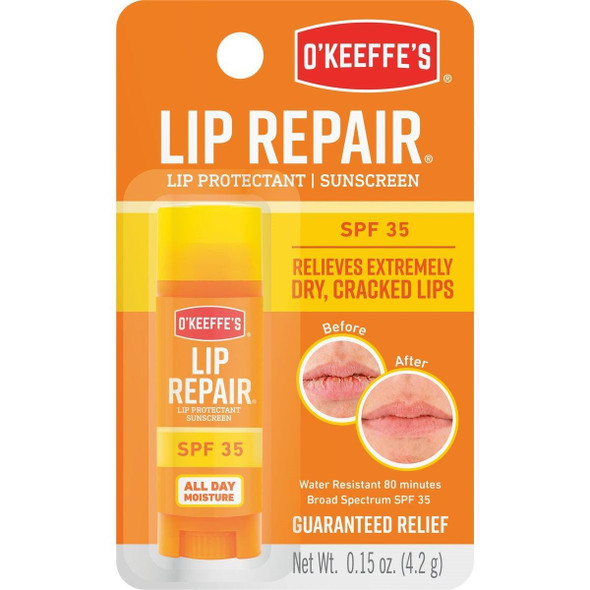 K0900008 O'Keeffe's SPF 35 Unflavored Lip Repair, 0.15 Oz.