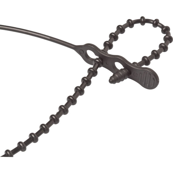 45-24BEADBK Gardner Bender Beadle Wrap 24 In. x 1/4 In. Black Flexible Plastic Cable Tie (5-Pack)
