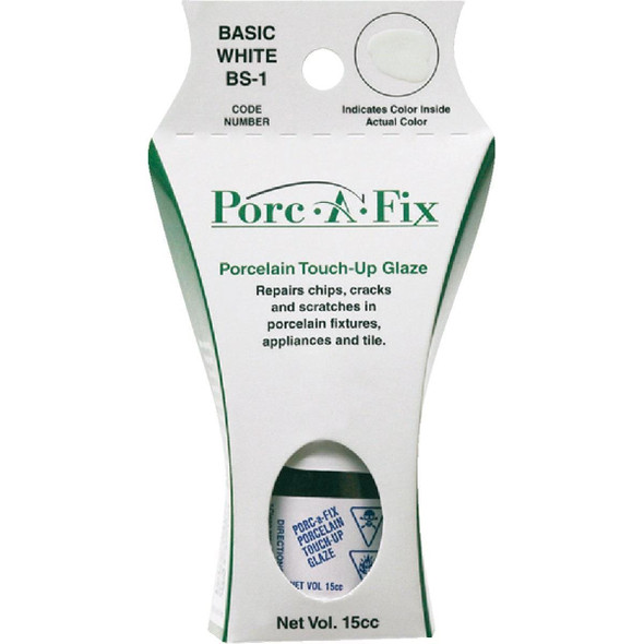 BS-1 Fixture-Fix Porc-A-Fix Basic White Porcelain Touch-up Paint, 15cc