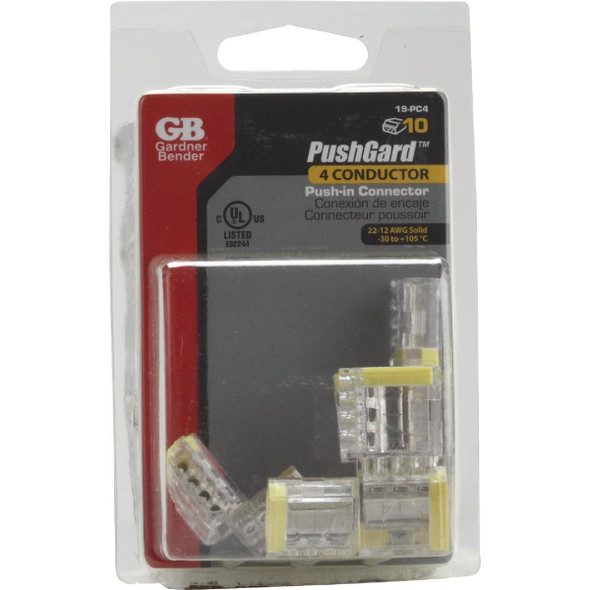 19-PC4 Gardner Bender PushGard 4-Port 600V Push-In Connector (10-Pack)