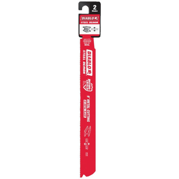 DS0914BF2 Diablo Steel Demon 9 In. 14/18 TPI Medium Metal Reciprocating Saw Blade (2-Pack)