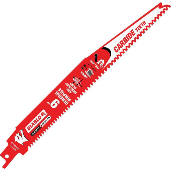 DS0909CGP Diablo Demo Demon 9 In. 6/9 TPI Carbide General Purpose Reciprocating Saw Blade