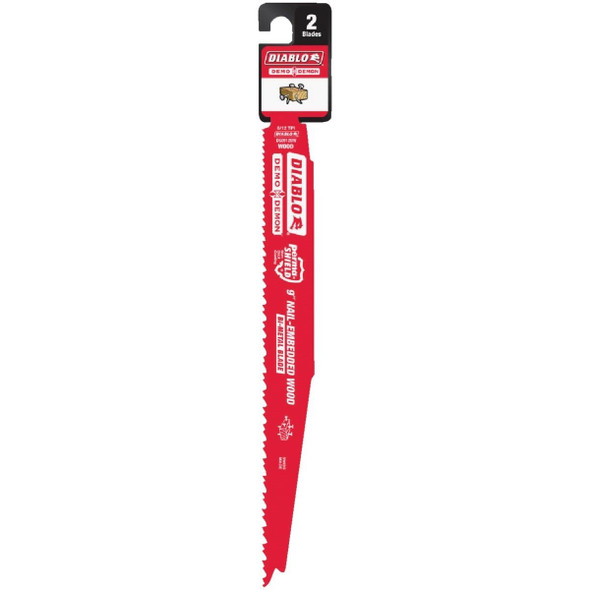 DS0912BW2 Diablo Demo Demon 9 In. 4/6 TPI Wood w/Nails Reciprocating Saw Blade (2-Pack)