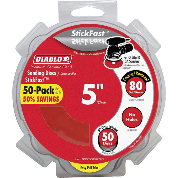 DCD050080P50G Diablo StickFast 5 In. 80 Grit Sanding Disc (50-Pack)