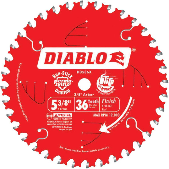 D0536X Diablo 5-3/8 In. 36-Tooth Finish Circular Saw Blade
