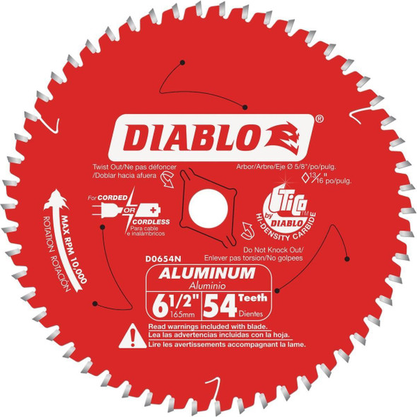 D0654N Diablo 6-1/2 In. 54-Tooth Aluminum Circular Saw Blade