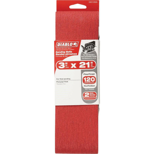 DCB321120S02G Diablo 3 In. x 21 In. 120 Grit General Purpose Sanding Belt (2-Pack)