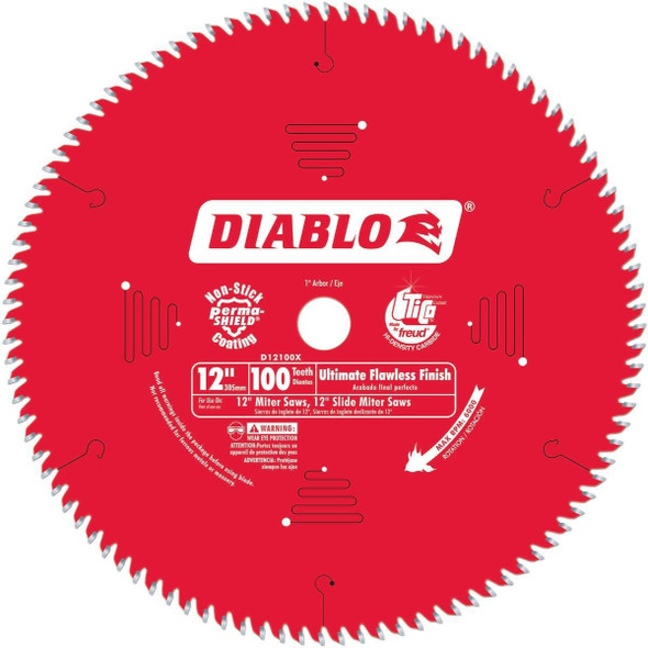 D12100X Diablo 12 In. 100-Tooth Flawless Finish Circular Saw Blade