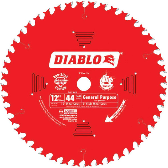 D1244X Diablo 12 In. 44-Tooth General Purpose Circular Saw Blade