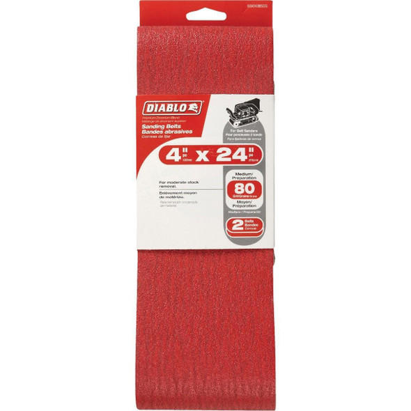DCB424080S02G Diablo 4 In. x 24 In. 80 Grit General Purpose Sanding Belt (2-Pack)