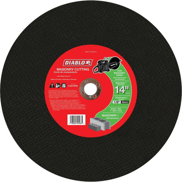 DBD140125A01C Diablo Type 1 14 In. x 1/8 In. x 1 In. Masonry Cut-Off Wheel