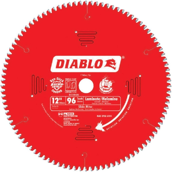 D1296N Diablo 12 In. 96-Tooth Non-Ferrous Metals/Plastics Circular Saw Blade