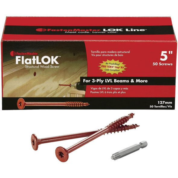 FMFL005-50 FastenMaster FlatLok 5 In. Engineered Structural Wood Screw (50 Ct.)