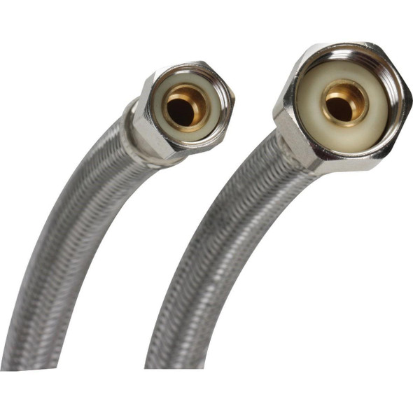 1F36 Fluidmaster 3/8 In. C x 1/2 In. FIP x 36 In. L Braided Stainless Steel Faucet Connector