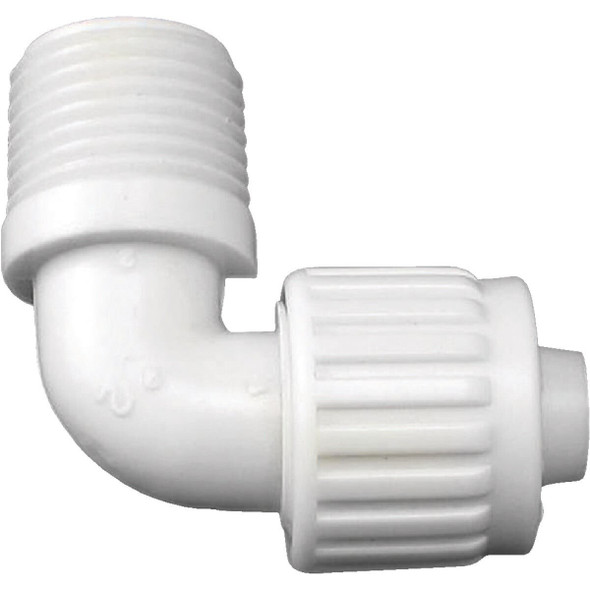 16803 Flair-It 1/2 In. PEX x 1/2 In. MPT 90 Deg. Plastic Compression Male PEX Elbow (1/4 Bend)