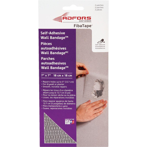 FDW6570-U FibaTape Wall Bandage 7 In. x 7 In. Self-Adhesive Drywall Patch (2-Pack)
