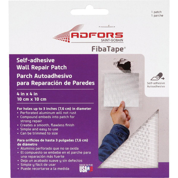 FDW6836-U FibaTape 4 In. x 4 In. Wall & Ceiling Self-Adhesive Drywall Patch