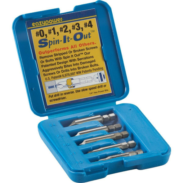 82681 Eazypower Spin it Out 5-Piece Screw Extractor Set