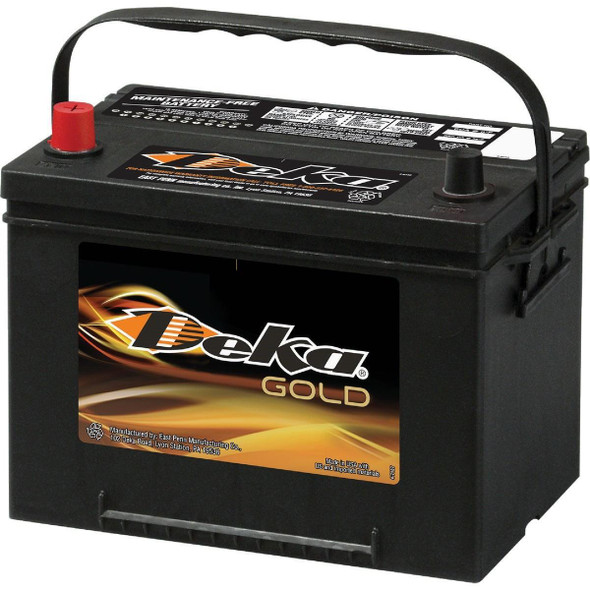 634MF Deka Gold 12-Volt 690 CCA Automotive Battery, Top Post Left Front Positive Terminal