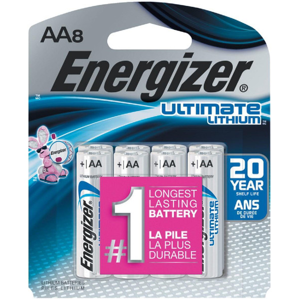L91SBP-8 Energizer Ultimate AA Lithium Battery (8-Pack)
