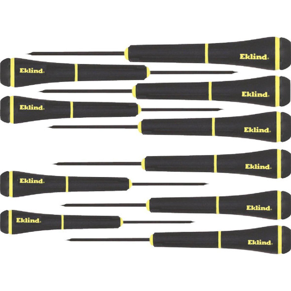 92199 Eklind Precision Screwdriver Set,Slotted 1-4mm& P# 000-#1,10 Pc