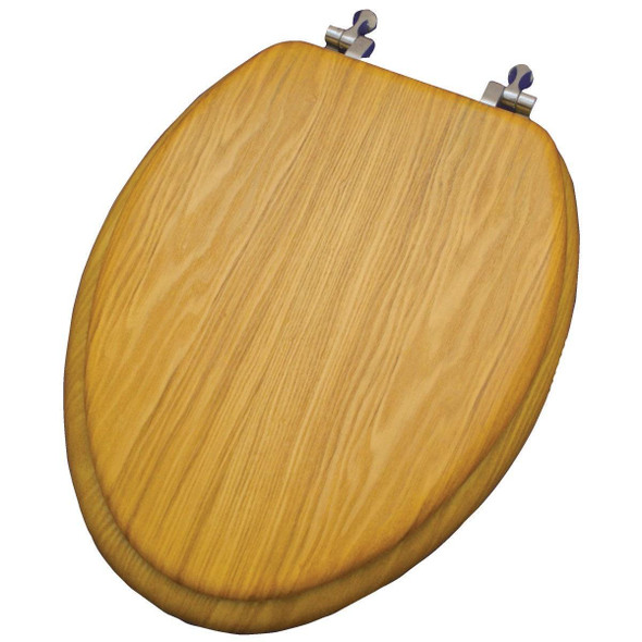 WMS-19-V Home Impressions Elongated Closed Front Oak Veneer Toilet Seat