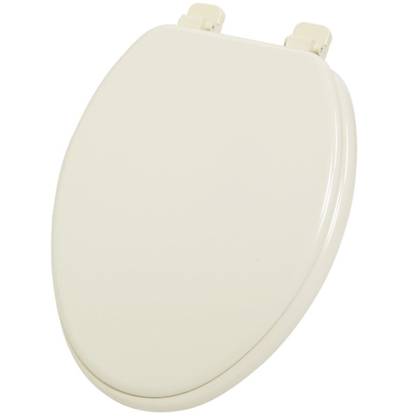 WMS-19-R1-B Home Impressions Elongated Closed Front Bone Wood Toilet Seat