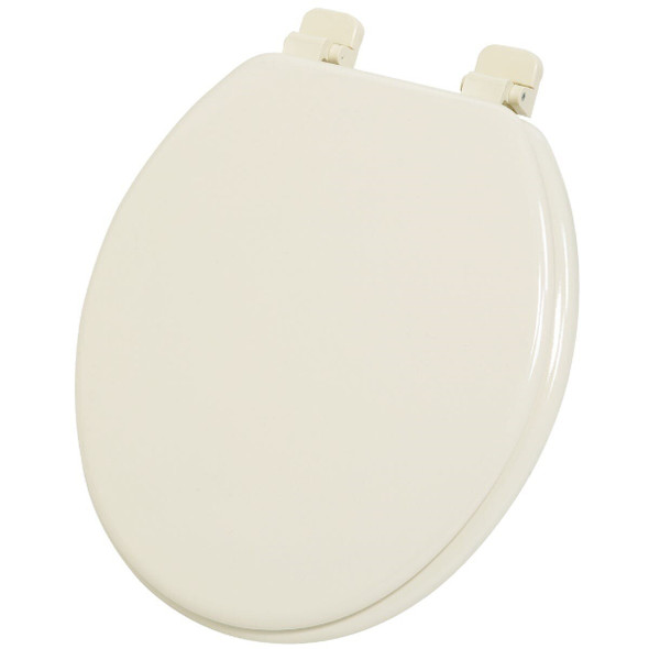 WMS-17-B-B Home Impressions Round Closed Front Bone Wood Toilet Seat