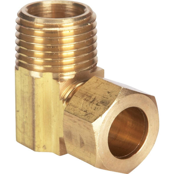 LFA223 1/2 In. x 1/2 In. Male 90 Deg. Low Lead Compression Brass Elbow (1/4 Bend)
