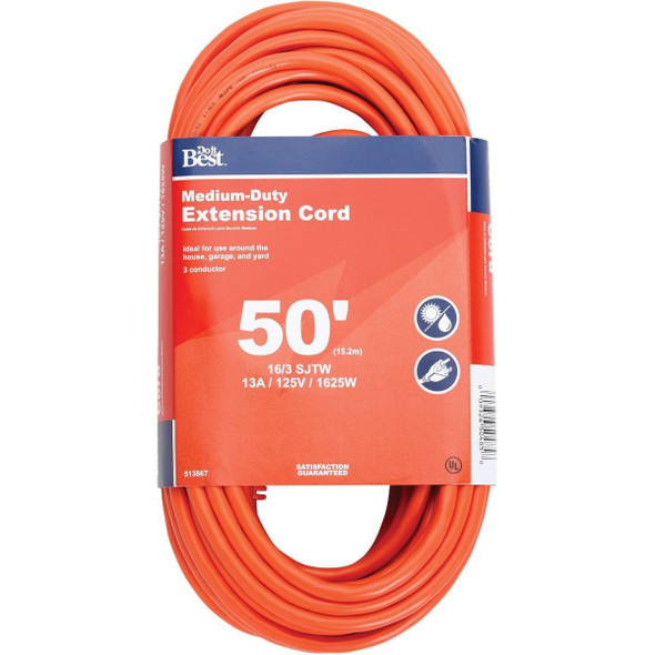 OU-JTW16350-OR 50 Ft. 16/3 Outdoor Extension Cord