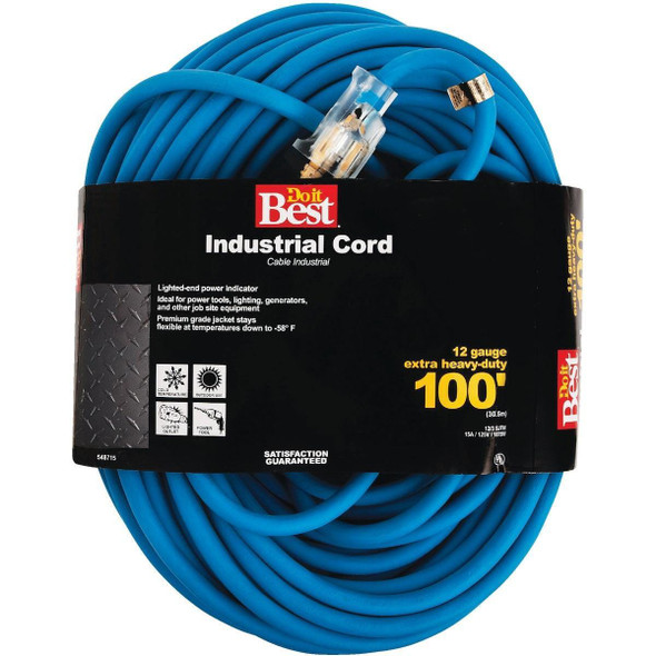 RL-JTW123-100-BL 100 Ft. 12/3 Industrial Outdoor Extension Cord
