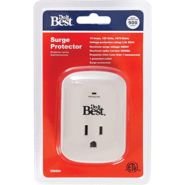 LA-9A-10 1-Outlet 15A Gray Surge Tap
