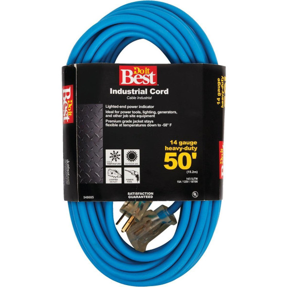 RL-JTW143-50X-BL 50 Ft. 14/3 Industrial Outdoor Extension Cord