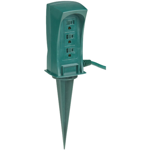 KB-300N 3-Outlet 13A Outdoor Power Stake with 6 Ft. Cord