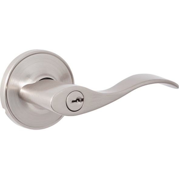LC2X200B Steel Pro Brushed Nickel Wave Entry Door Lever